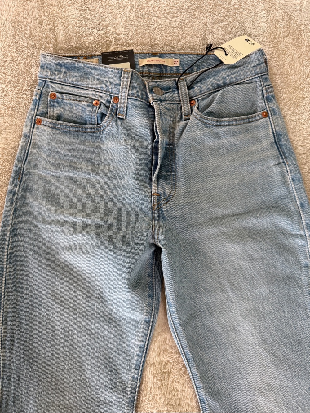 NWT Levi's Wedgie Bootcut Jeans in Blasted Stone Wash sz 27 x 32 - Picture 6 of 12